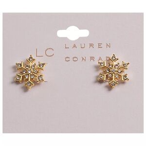 Lauren Conrad Snowflake Gold Tone Earrings